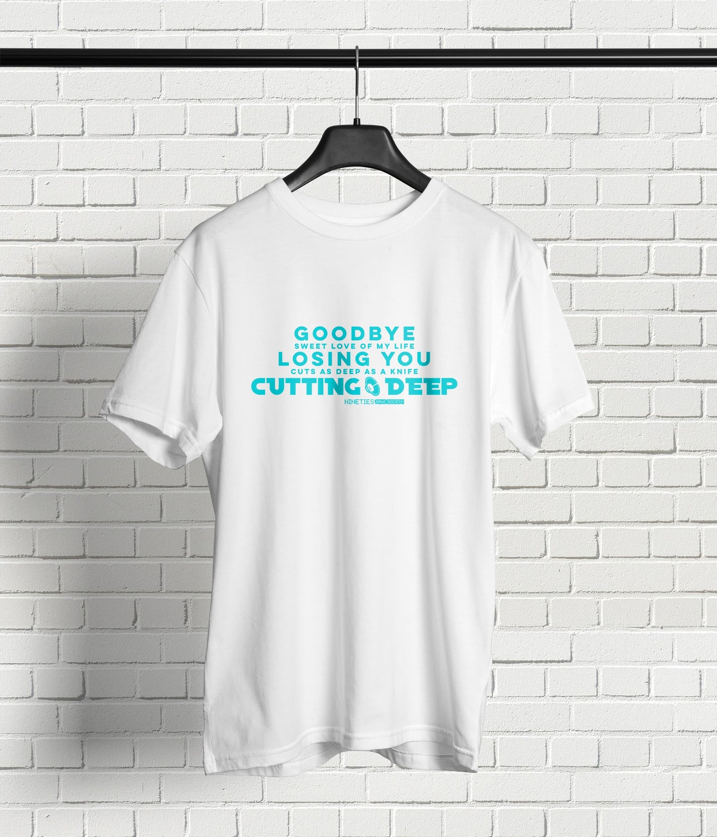Nineties Rave Society - Cutting Deep: WHITE Short Sleeve Unisex T-Shirt (SHIPPING TO UK ADDRESS INCLUDED)