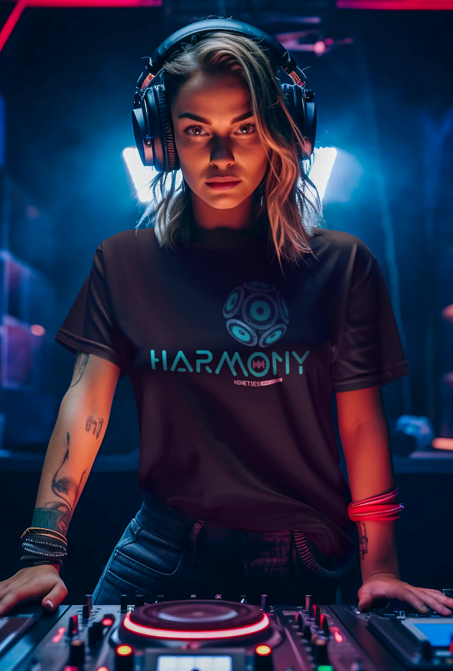 Nineties Rave Society - Harmony : BLACK Short Sleeve Unisex T-Shirt (SHIPPING TO UK ADDRESS INCLUDED)